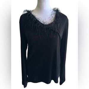 CHICOS Travelers Embellished Neck Blouse, Like New